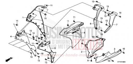PANNEAU INFERIEUR CBR125RWB de 2011